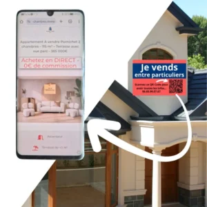 Panneau à vendre entre particuliers avec QR Code et site web dédié